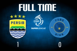 Pertahankan Puncak Klasemen Sementara, Persib Bandung Menang Tipis Atas PSBS Biak. Ilustrasi - Unggung Rispurwo